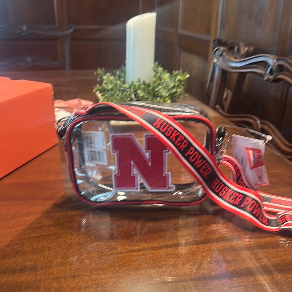 Clear Crossbody Bag with Red 'N' Logo! New with tags ❤️